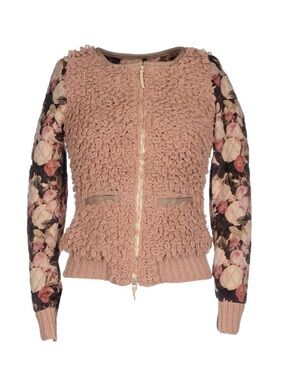 Shibumi Floral Taupe Zipper Jacket